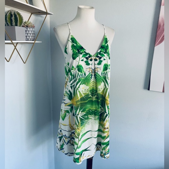 Alice + Olivia • Fierra T-Back Mini Dress in Sunburst Palm • SZ XS • Retail $275 - Picture 7 of 12